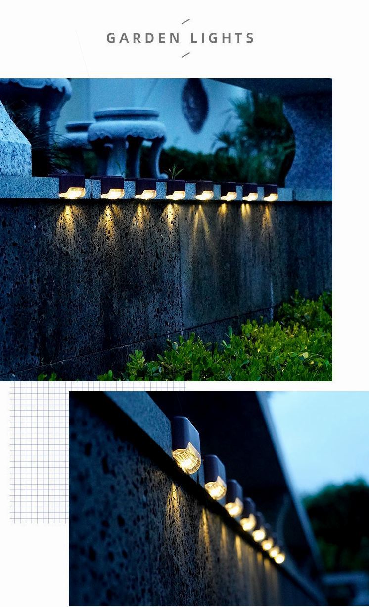 Solar garden lights, decorative lighting fixtures, staircase, household outdoor yard steps, wall lamps, waterproof outdoor sensor lights pic 5