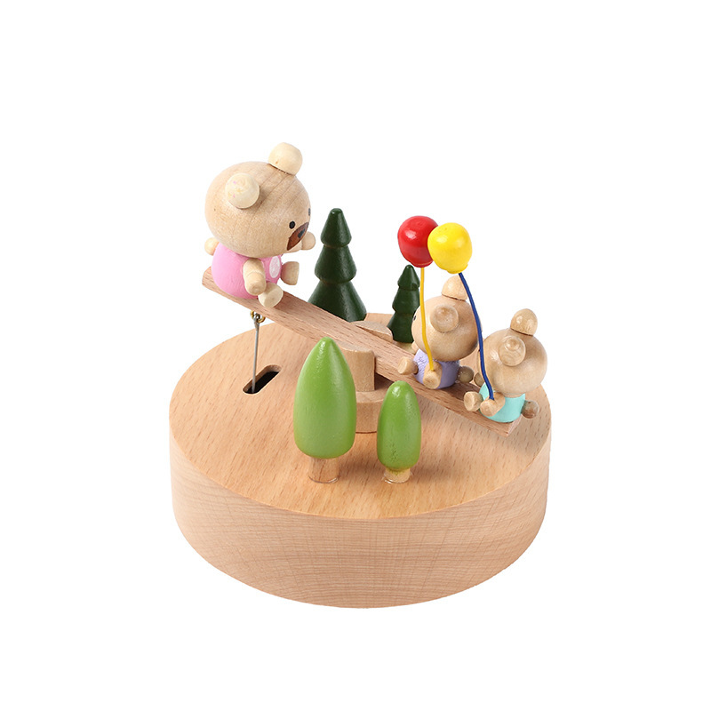 木质手工创意音乐盒儿童生日礼物旋转木马女孩跳舞八音盒跨境出口详情14