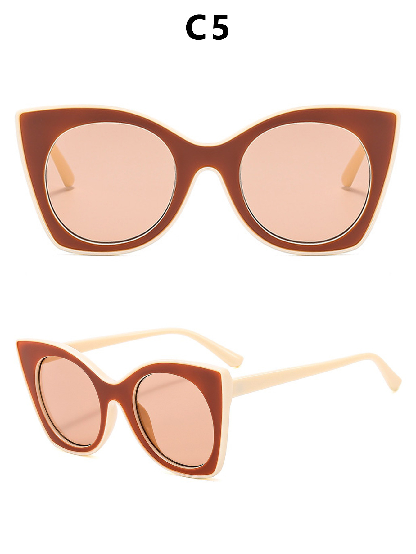 Fashionable and personalized color-blocking sun protection sunglasses, cross-border European and American trend anti-blue light flat sunglasses frame pic 15