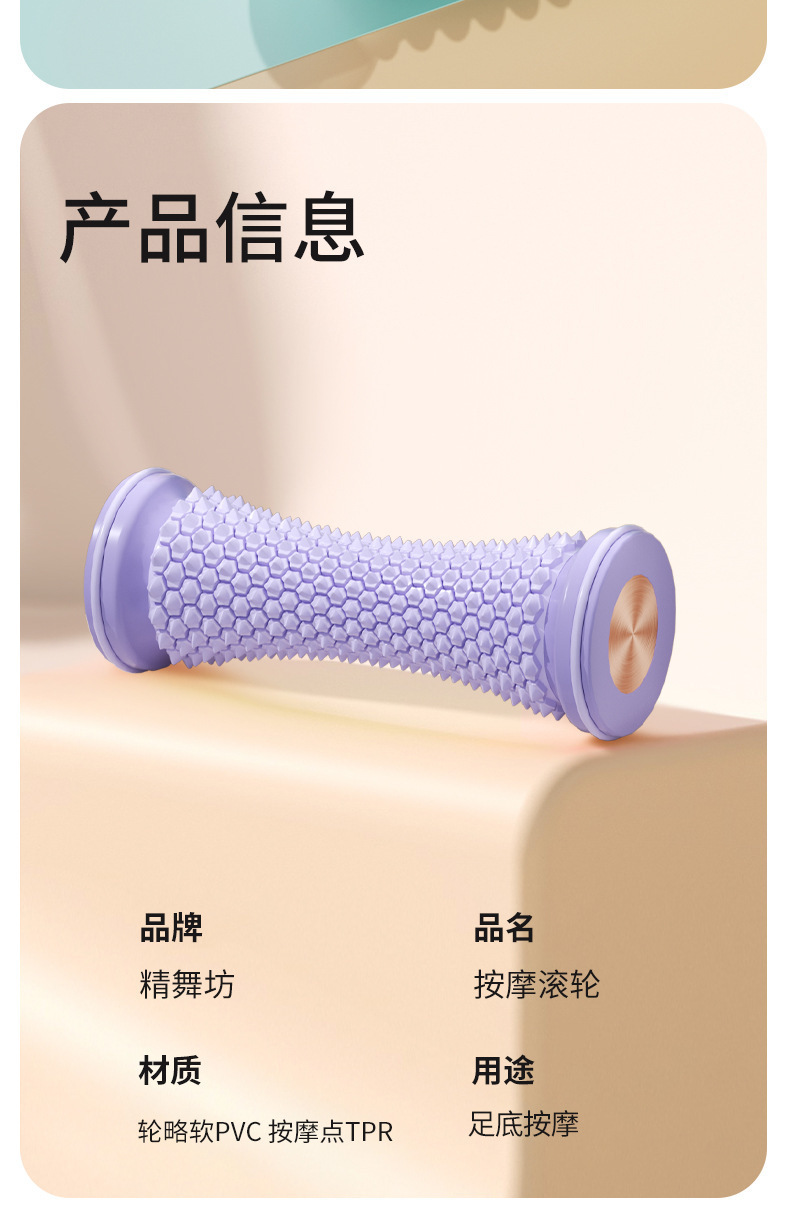 跨境瑜伽足底筋膜轮脚底按摩肌肉滚轴运动健身训练球器厂家代贴标详情9