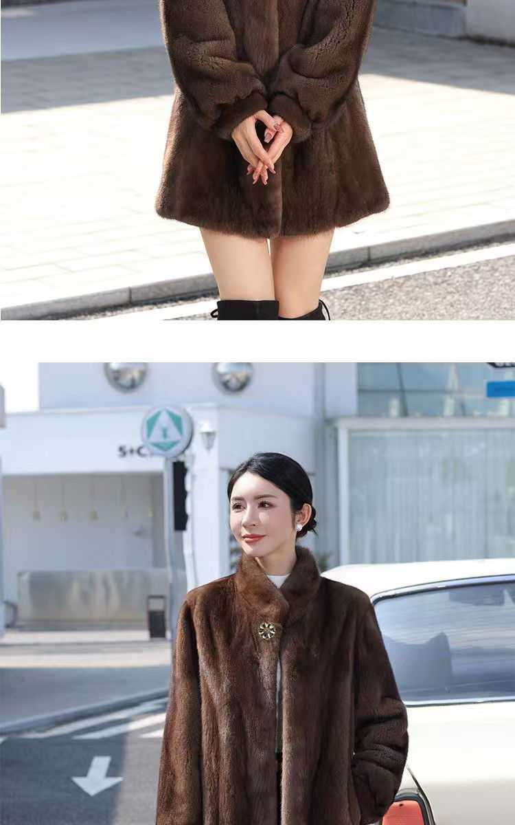 貂皮大衣女冬季新款整貂皮外套中老年貂绒仿皮草中长款加厚妈妈装详情7