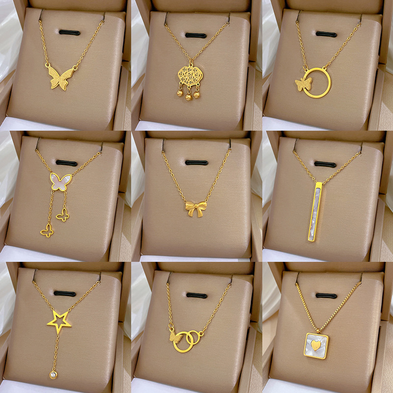 【通体钛钢】几何动物气质个性极简风炉内真金项链女ins锁骨链详情2