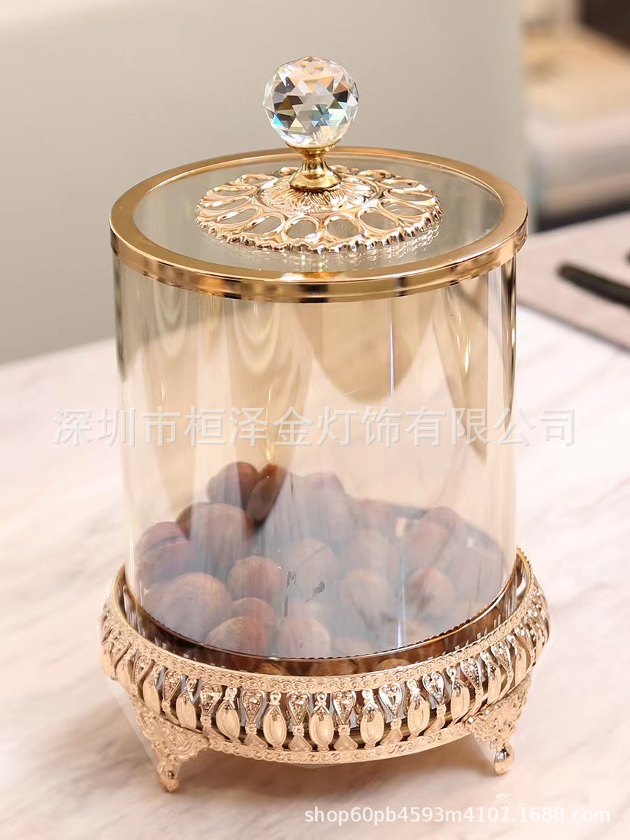 European-style light luxury storage glass storage creative jars, candy jar ornaments, home tabletop glass candy jar handicrafts pic 5