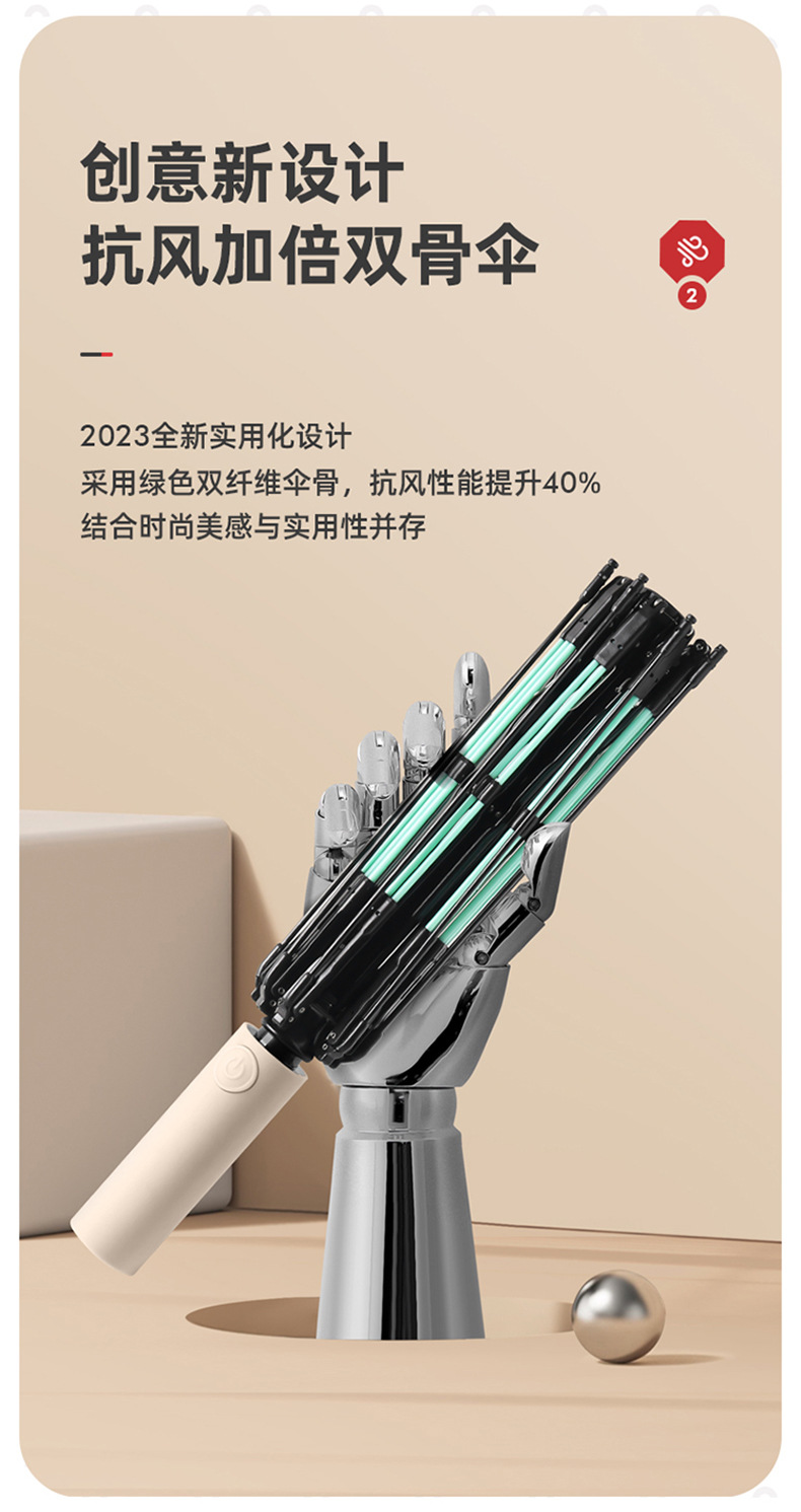 全自动大号折叠反向伞批发晴雨两用黑胶雨伞防晒防紫外线伞礼品伞详情9