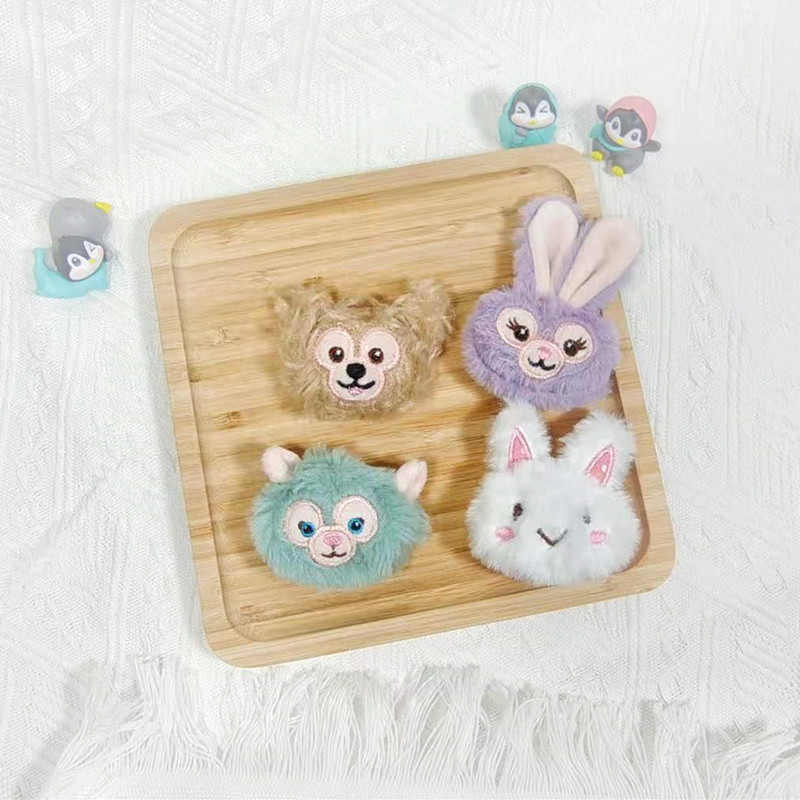 Plush creative cartoon doll brooch, Stardee, Duffy Bear, Tony Cat, Lina Belle doll head decoration accessories pic 13