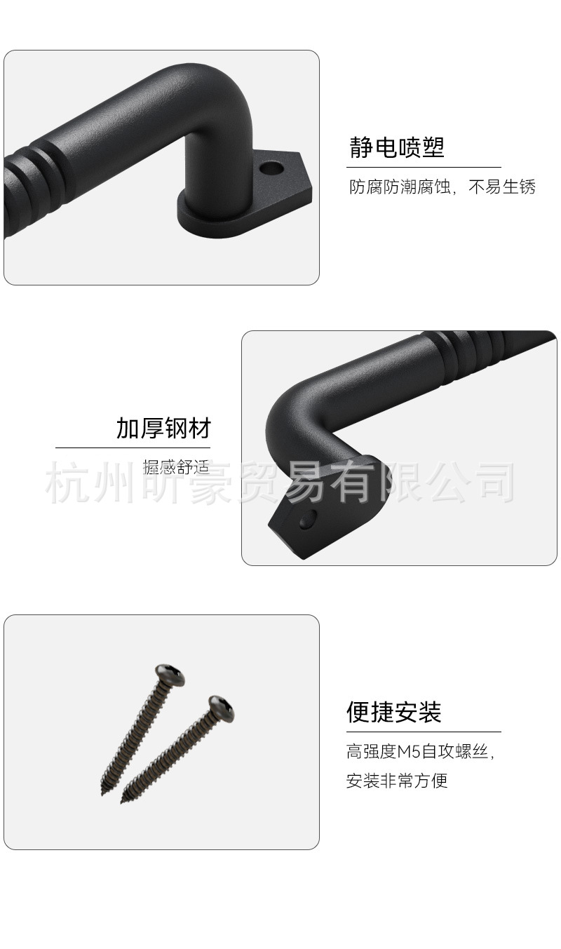 Factory direct sales of black door handles, barn door handles, arrow-shaped handles, carbon steel materials. Cross-border exclusive supply and wholesale pic 3