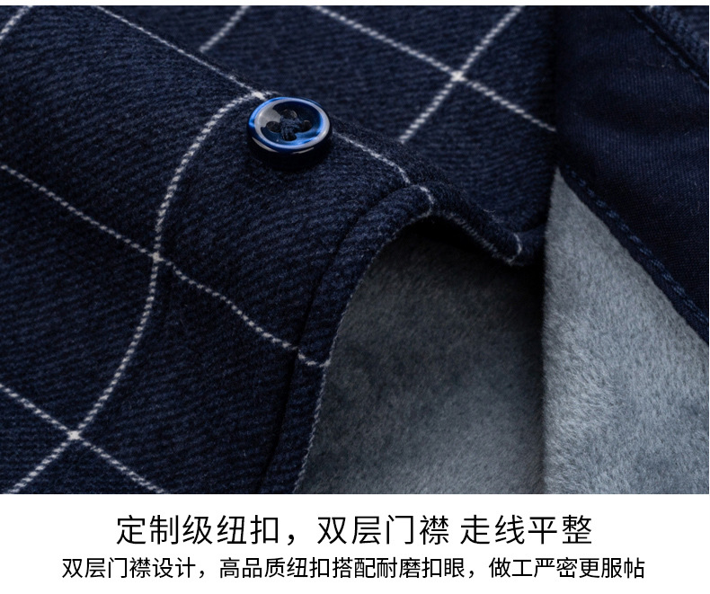 2025新款翻领休闲男士保暖衬衫宽松型格子现货棉冬季加厚中年男装详情44