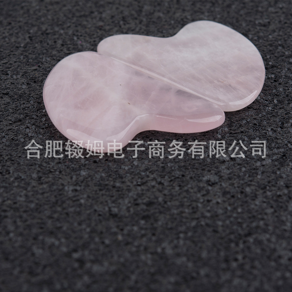 粉晶刮痧板心形刮痧按摩器美容面部脸部天然玉石手指粉水晶刮痧片详情13