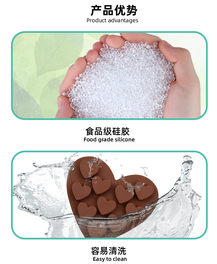 Wholesale of cross-border Amazon food-grade silicone chocolate molds, easy-to-demold cake DIY baking cookie molds pic 11