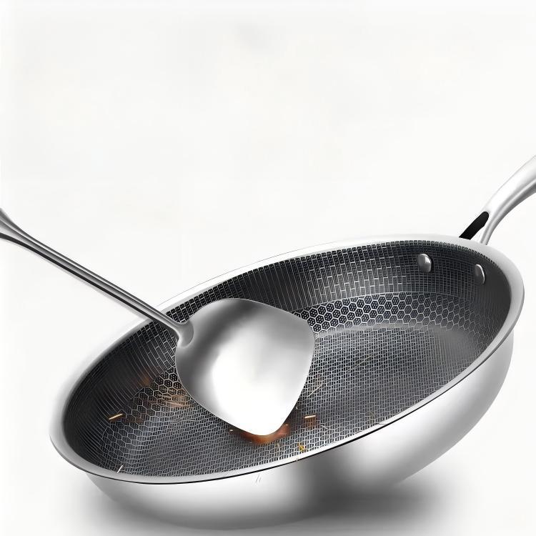 Stainless steel uncoated honeycomb wok, flat pan, frying pan, household small pancake, egg frying, pancake, steak frying plate pic 4