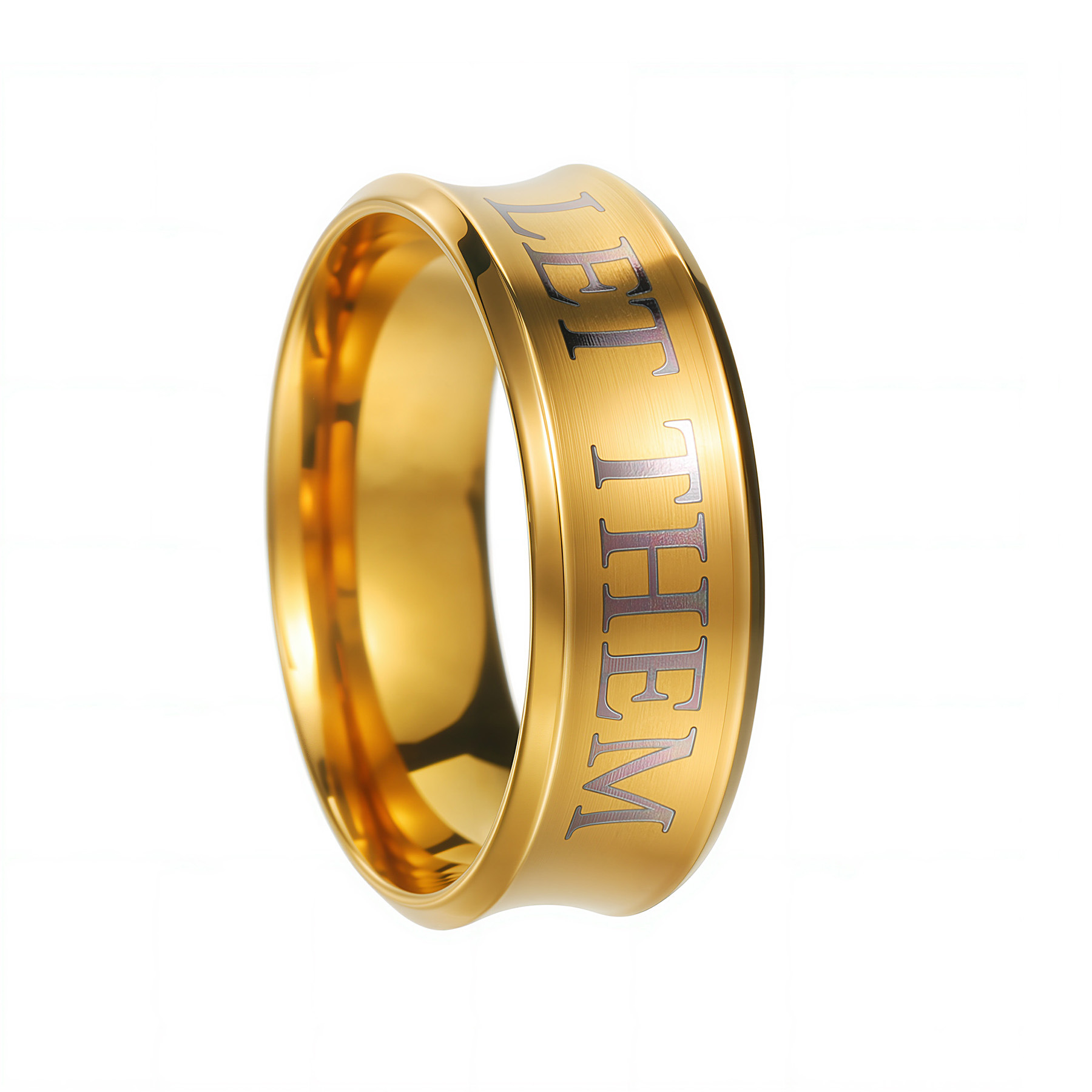 In 2025, the new glossy LET THEM couple rings from Europe and America are available for cross-border exclusive supply. Bulk orders offer better prices pic 6