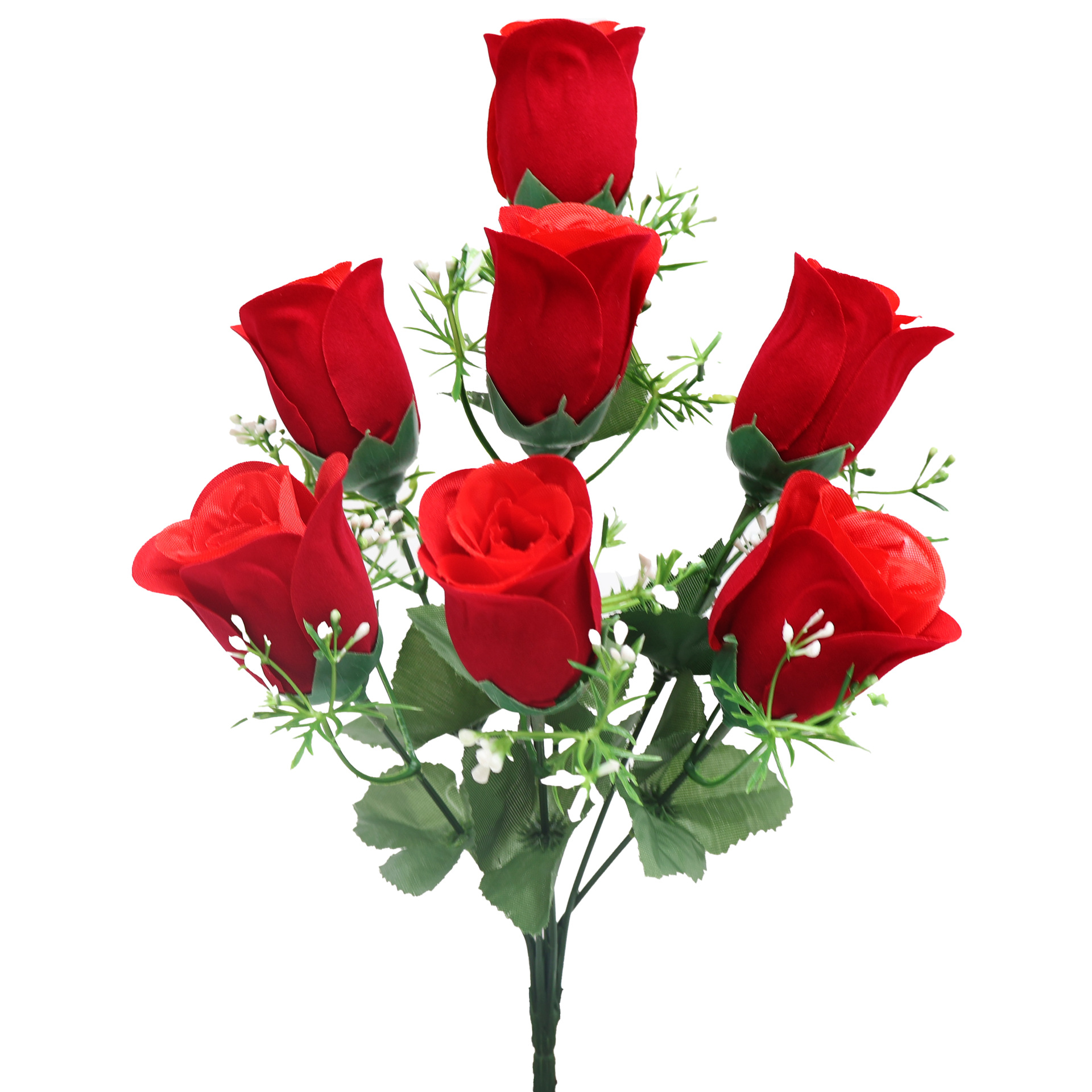 跨境代发贴标亚马孙特姆希音爆款绒布仿真玫瑰花厂外贸春蕾假花蕾详情7