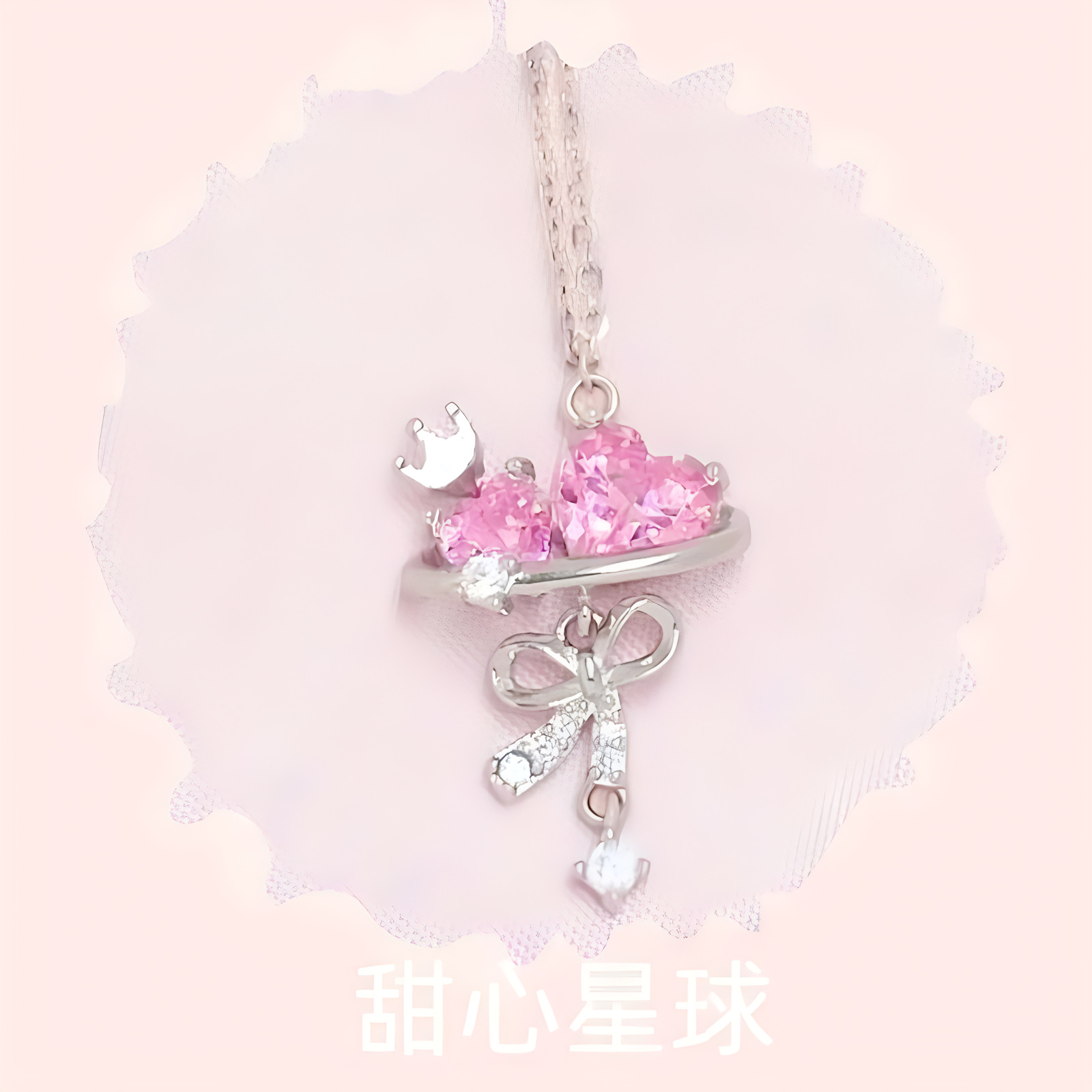 银贝S925纯银项链仙女星球甜心蝴蝶吊坠锁骨链女甜美时尚百搭颈链详情4