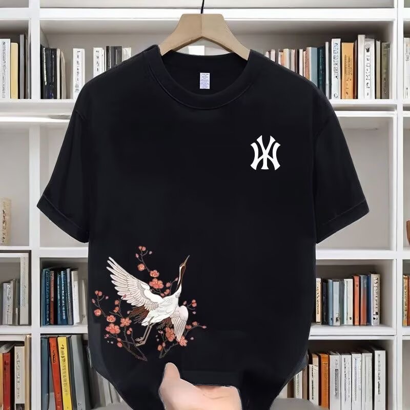 National trendy summer 2025 camiseta de manga corta hombre estampado cuello redondo cuerpo adolescente legging suelto camiseta pic 4