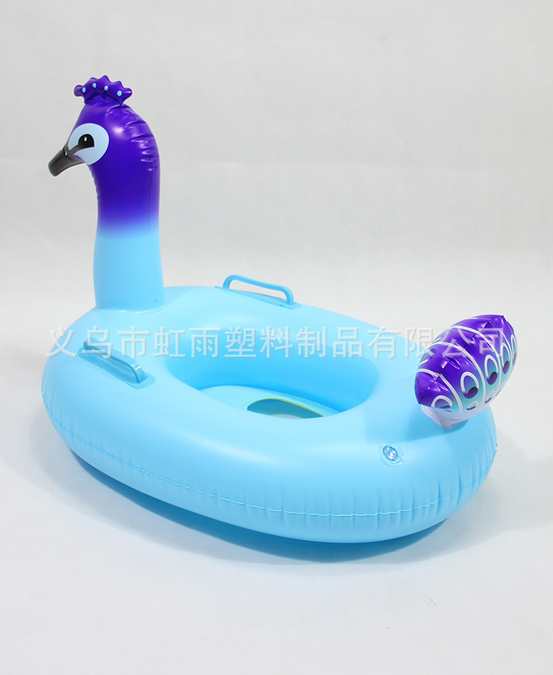 孔雀艇水上充气儿童玩具座圈带翅膀防侧翻游泳圈婴儿坐圈批发详情6