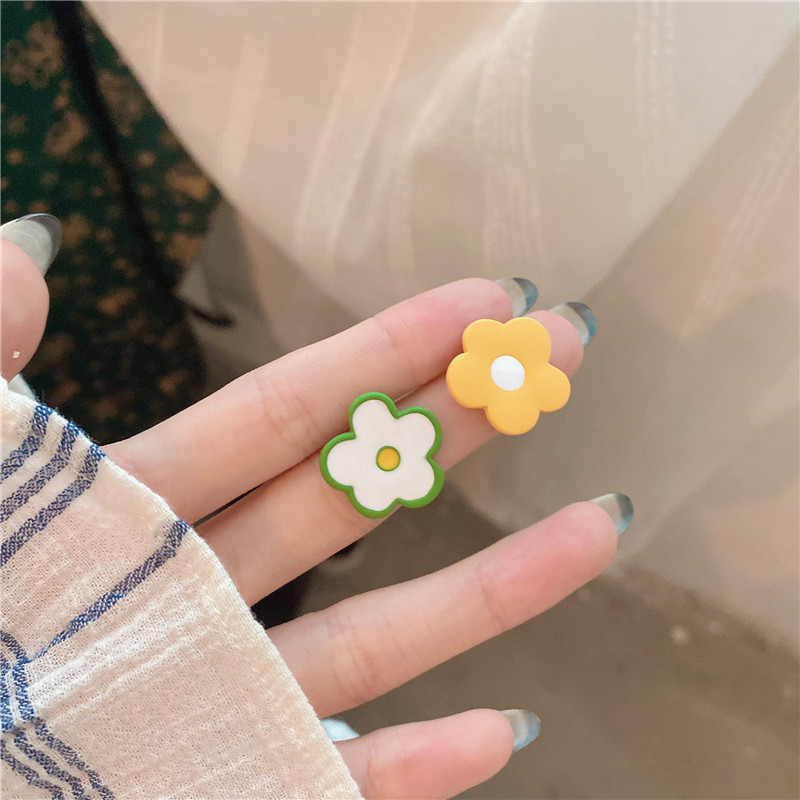 S925 Summer Hyuna style soft girl Fresh lacquered oil Drop petal earrings and stud earrings Trendy ins Niche Versatile earrings pic 8