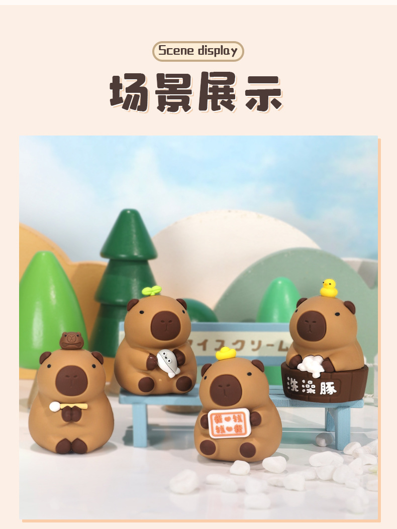 卡皮巴拉摆件可爱小摆件办公室桌面装饰摆件卡通创意礼物工艺品详情11