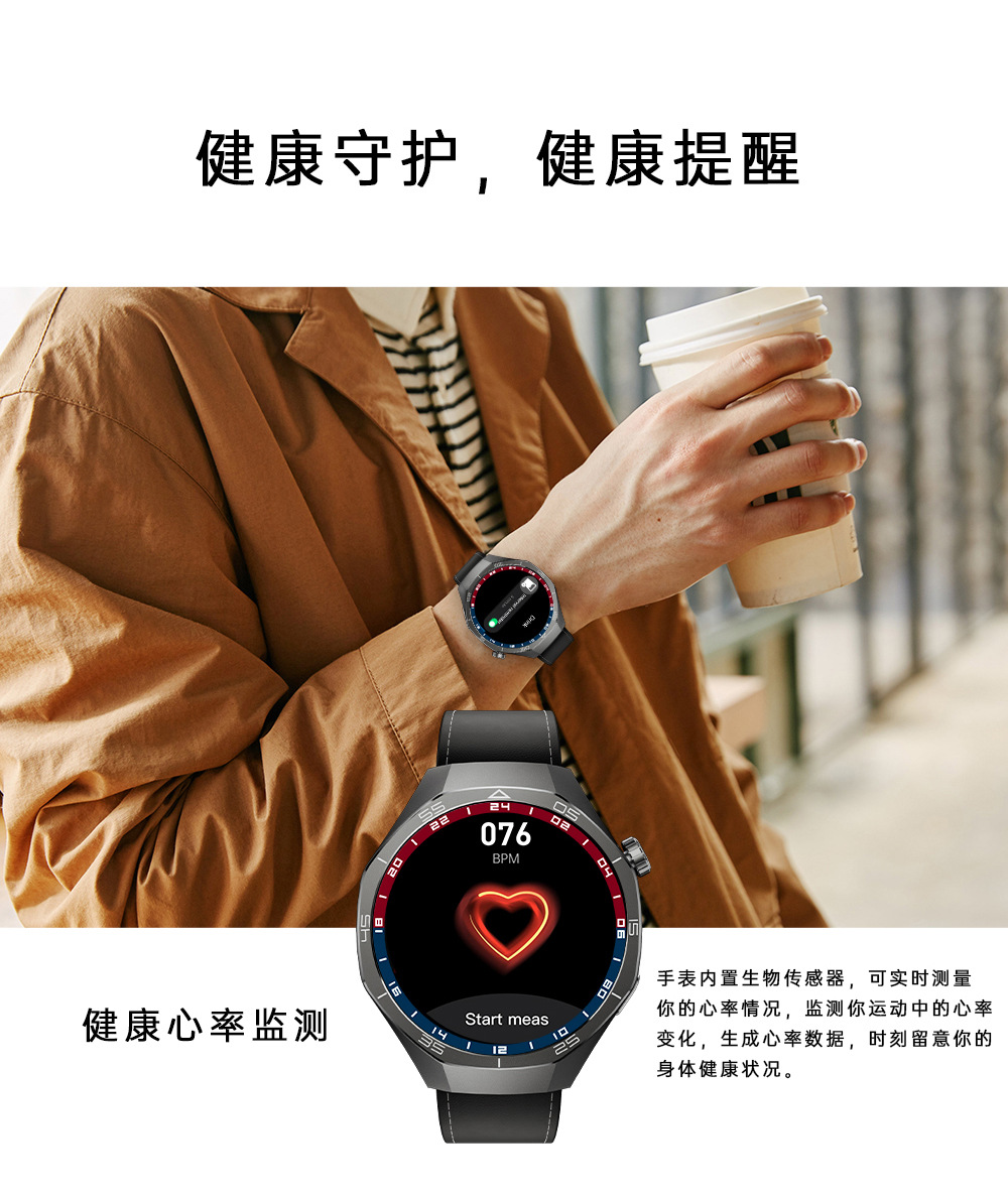 新款智能手表华强北蓝牙血糖支付NFC心率心电男士老人手表详情21