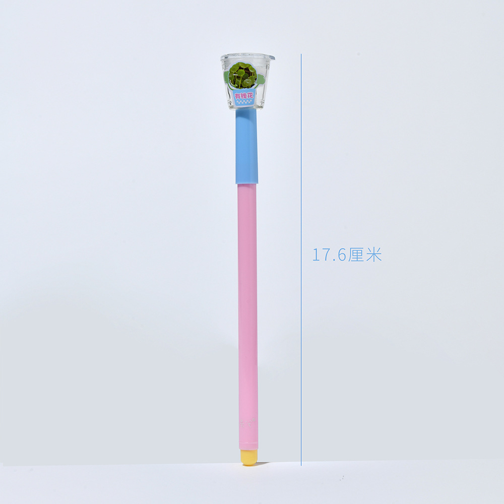 晨兮创意DIY迷你盆栽种草笔 全针管黑色中性笔 有钱花暴富花款 长草笔带给你无尽创意乐趣详情3