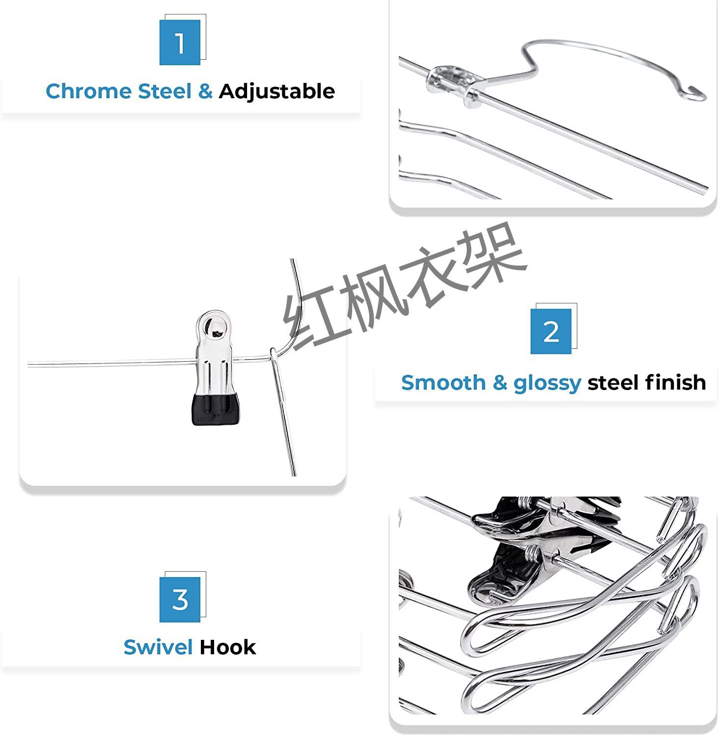 Metal trouser racks, three-layer, four-layer, five-layer, six-layer hardware trouser racks, skirt racks, garment hooks, storage and organization, metal trouser racks pic 21