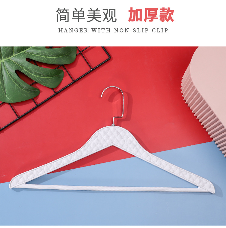 Traceless clothes hanger, dormitory anti-slip clothes rack, drying rack, household plastic clothes rack, leather texture pic 2
