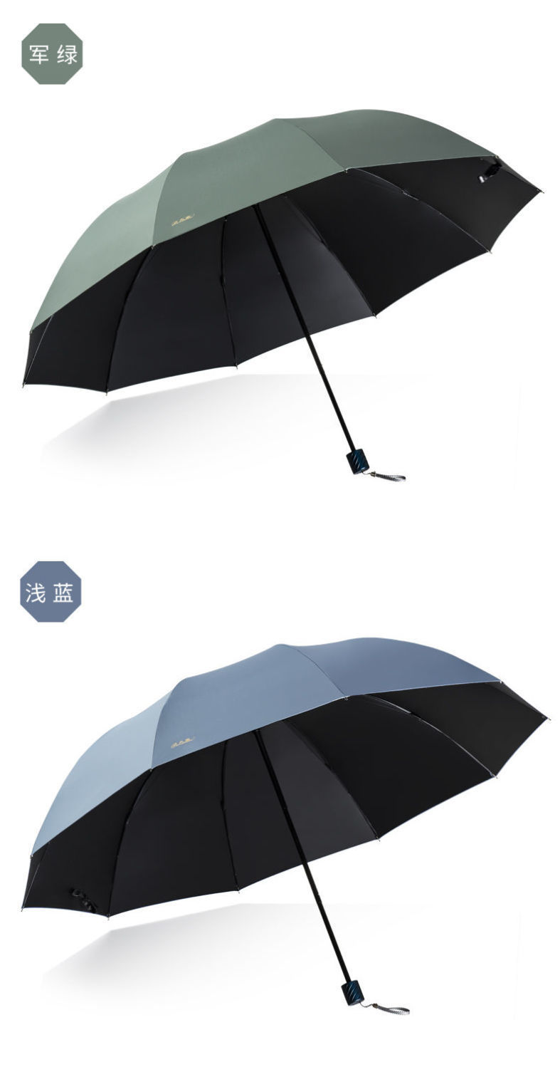 天堂伞雨伞大号加大结实十骨加固黑胶抗风防雨晴雨两用男女印LOGO详情15