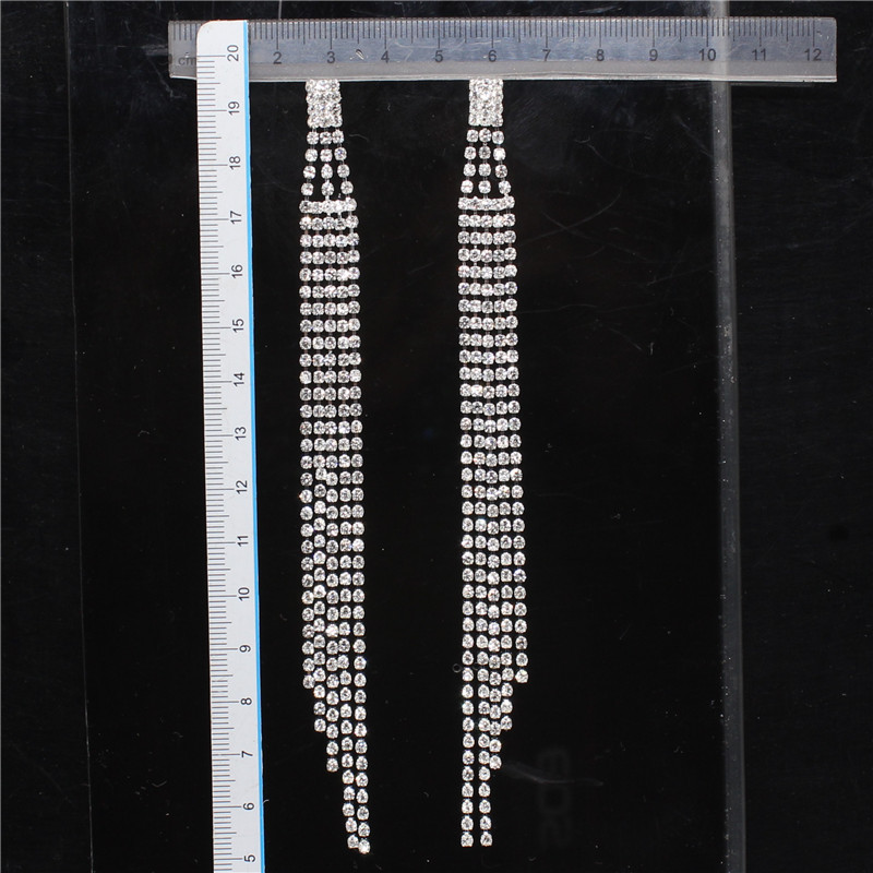 爪链流苏链装饰耳环长款耳针钻链耳饰品女孩首饰铜爪烧焊厂家直销详情30