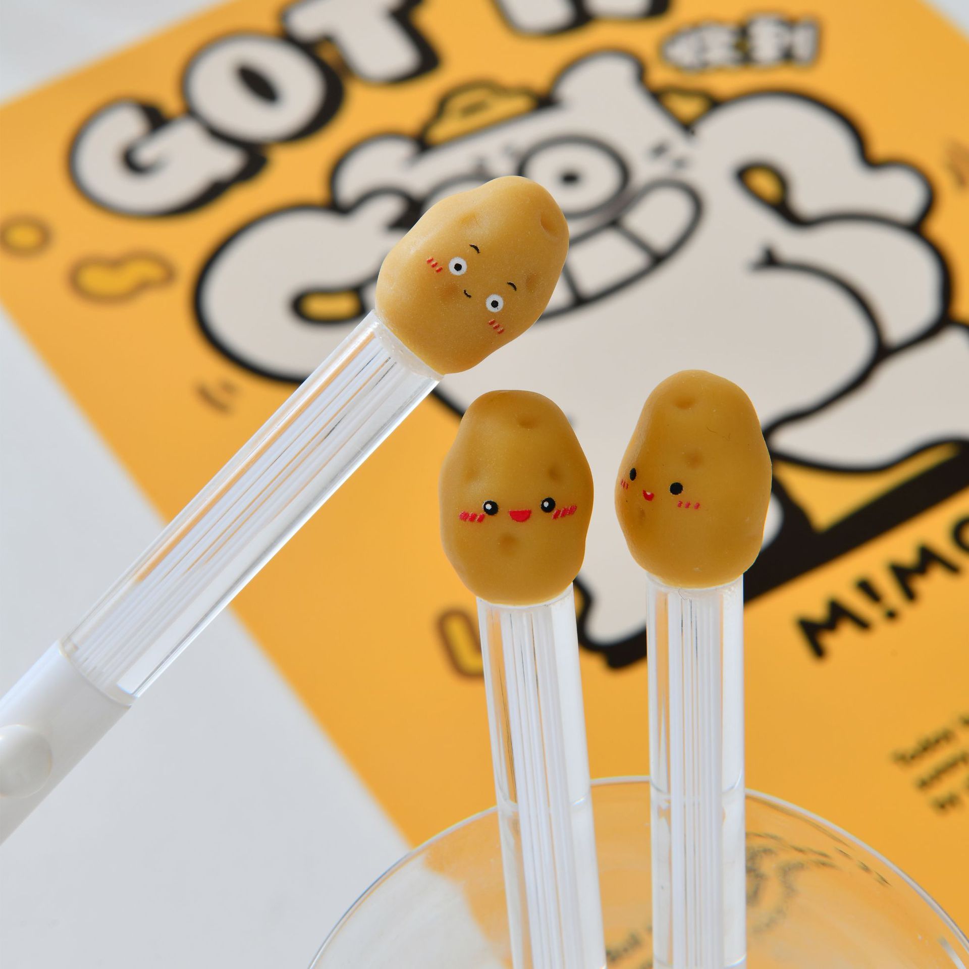 晨兮可爱创意土豆卡通学生中性笔速干速写笔批发日用吸管百货用品详情7