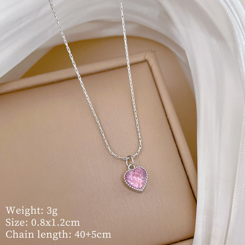 【通体钛钢】爱心不锈钢极简炉内真金项链女ins网红锁骨链配饰品详情20