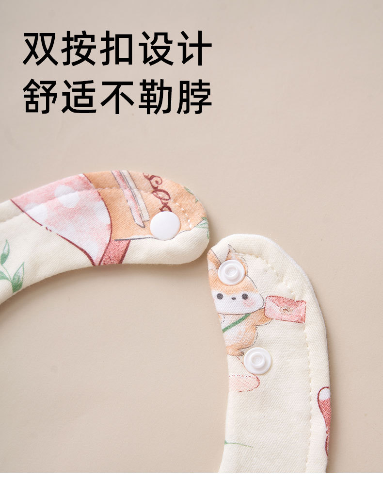 婴幼儿纯棉防水围嘴新生儿用品宝宝防湿衣小孩围兜口水巾纯棉饭兜详情4