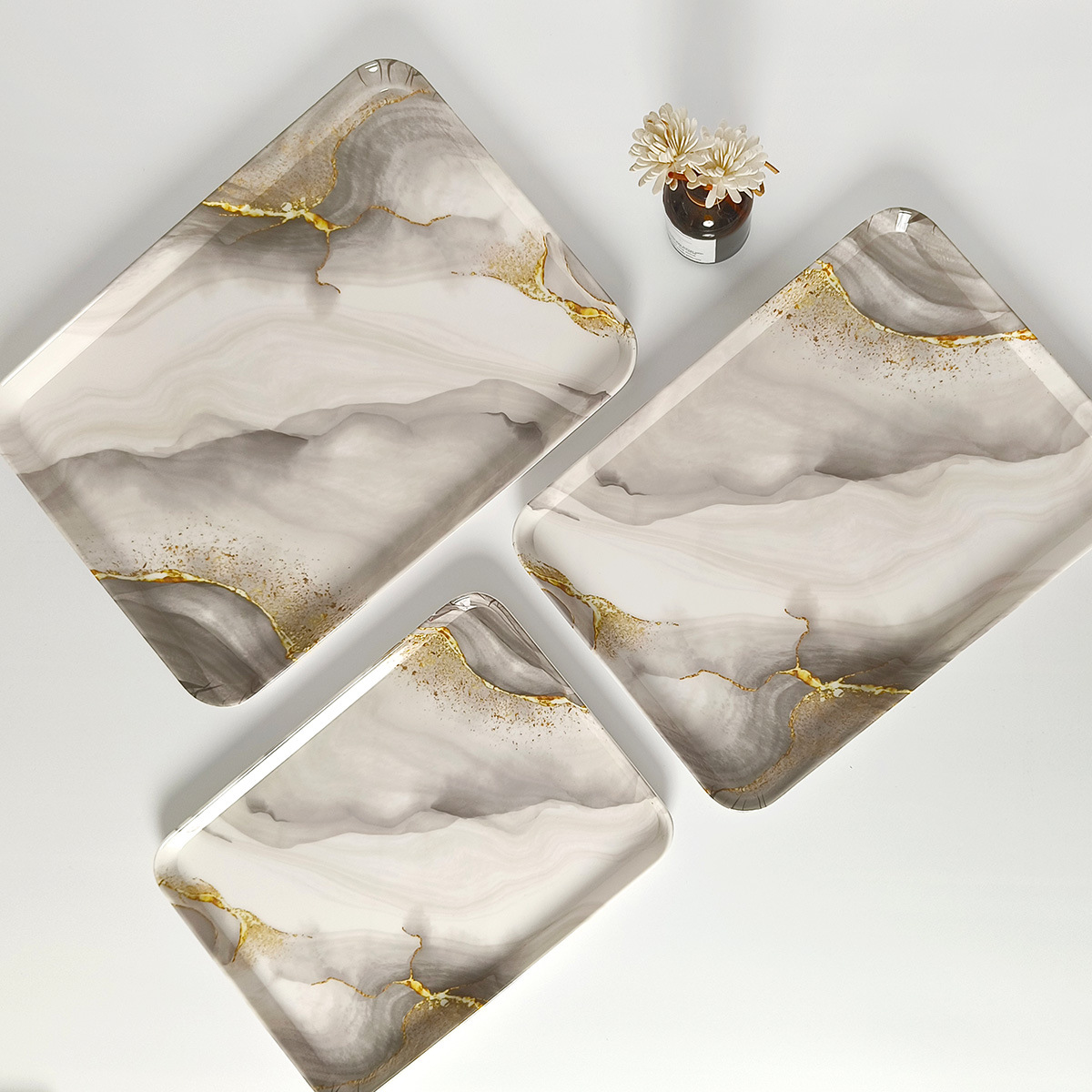 运隆创意花色塑料长方形托盘 盘子餐盘茶盘 水果托盘日用百货置物盘 美观实用托盘详情8