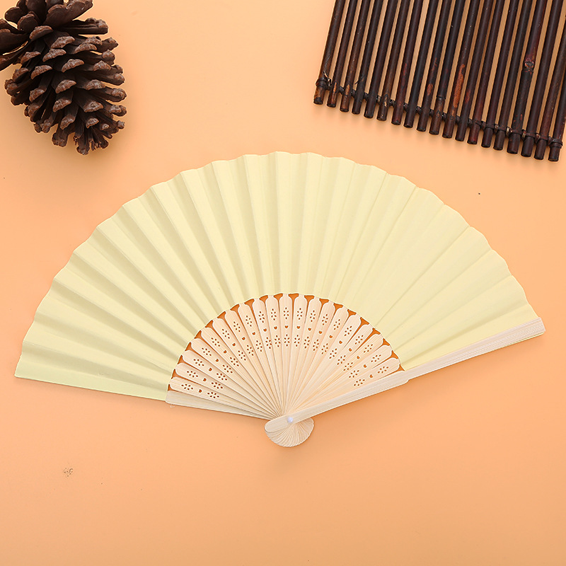 Seven-inch white blank advertising fan custom processing DIY foreign trade export bamboo frame fan blank paper fan creative promotional fan pic 12