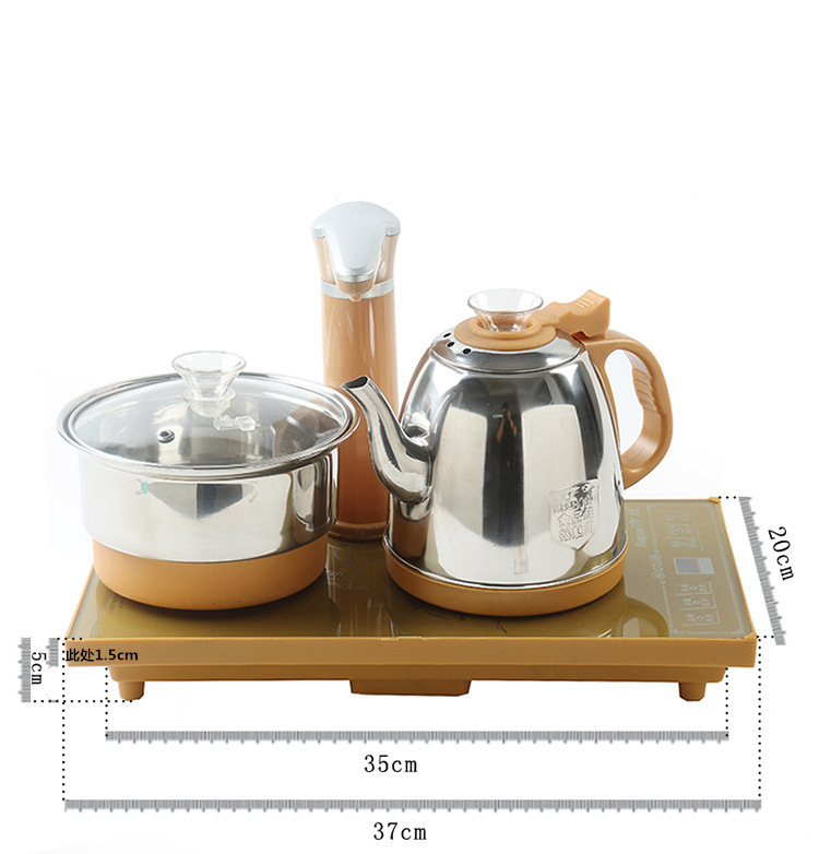 Fully automatic water filling, electric heating, water boiling, teapot set, intelligent tea brewing, electromagnetic tea stove, three-in-one Gongfu tea set for household use pic 3
