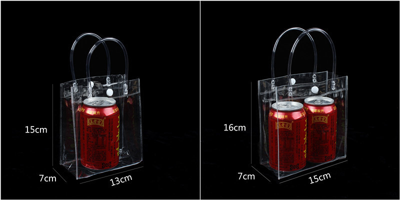 Cross-border in-stock pvc handbags with snap fasteners, plastic transparent wine bags, souvenir bags, wedding candy gift packaging pic 7