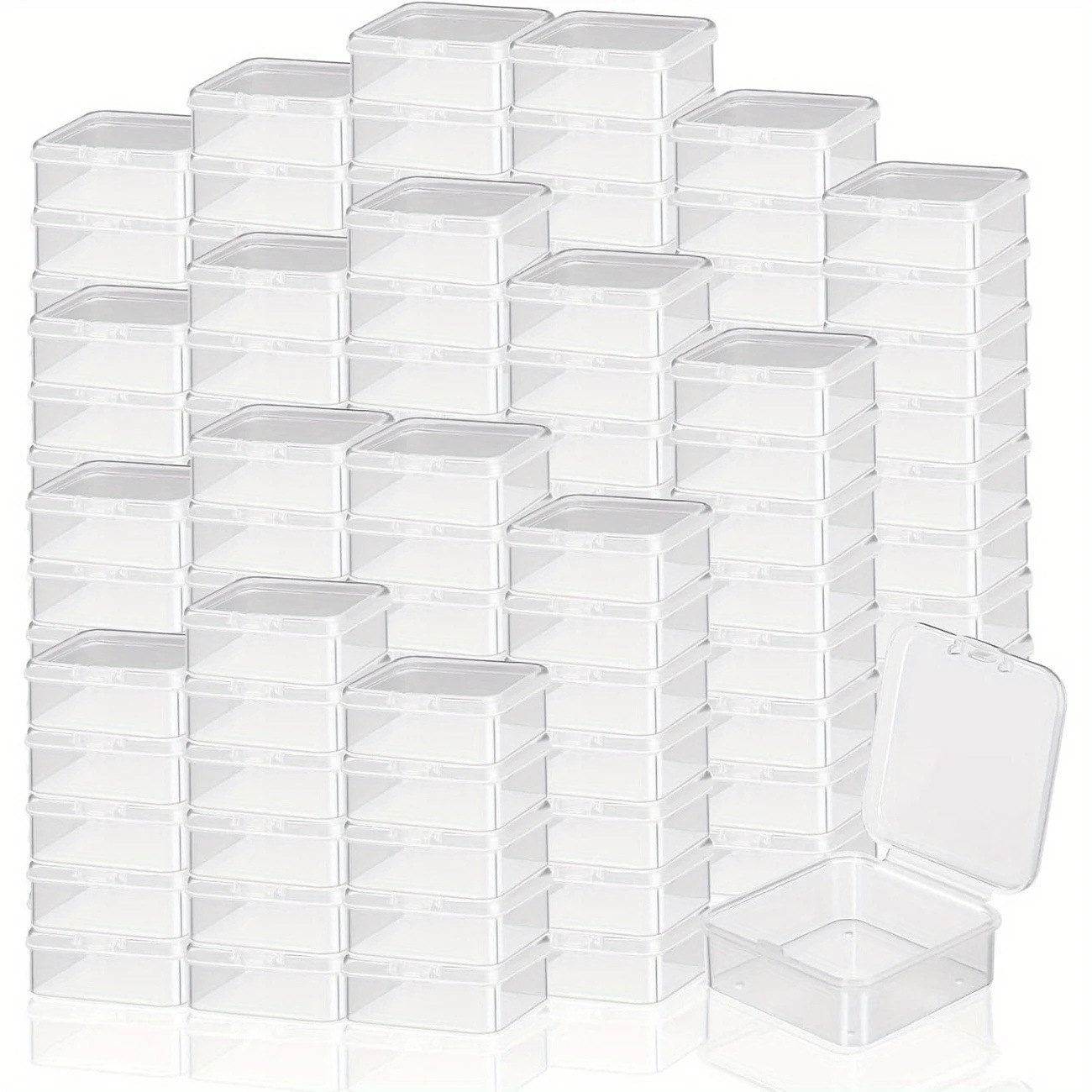 Cuadrado transparente portátil joyero collar caja accesorios caja de almacenamiento de uñas caja de pendientes pic 3