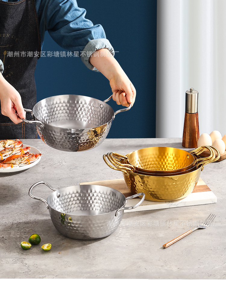 不锈钢韩式泡面锅加厚家用双耳方便面小煮锅拉面锅明火电磁炉通用详情15
