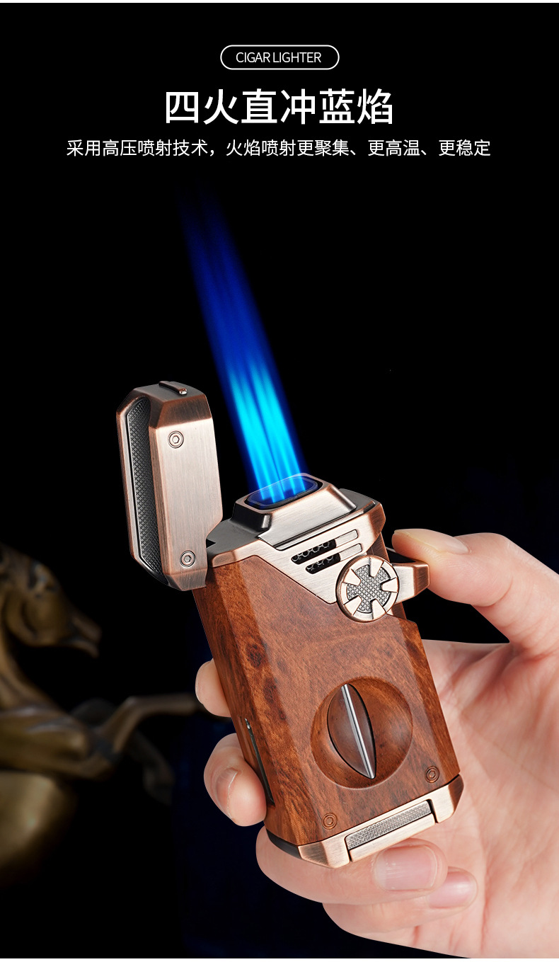 多功能四直冲打火机防风金属机身炫酷打火机高级感打火机网红爆款详情3