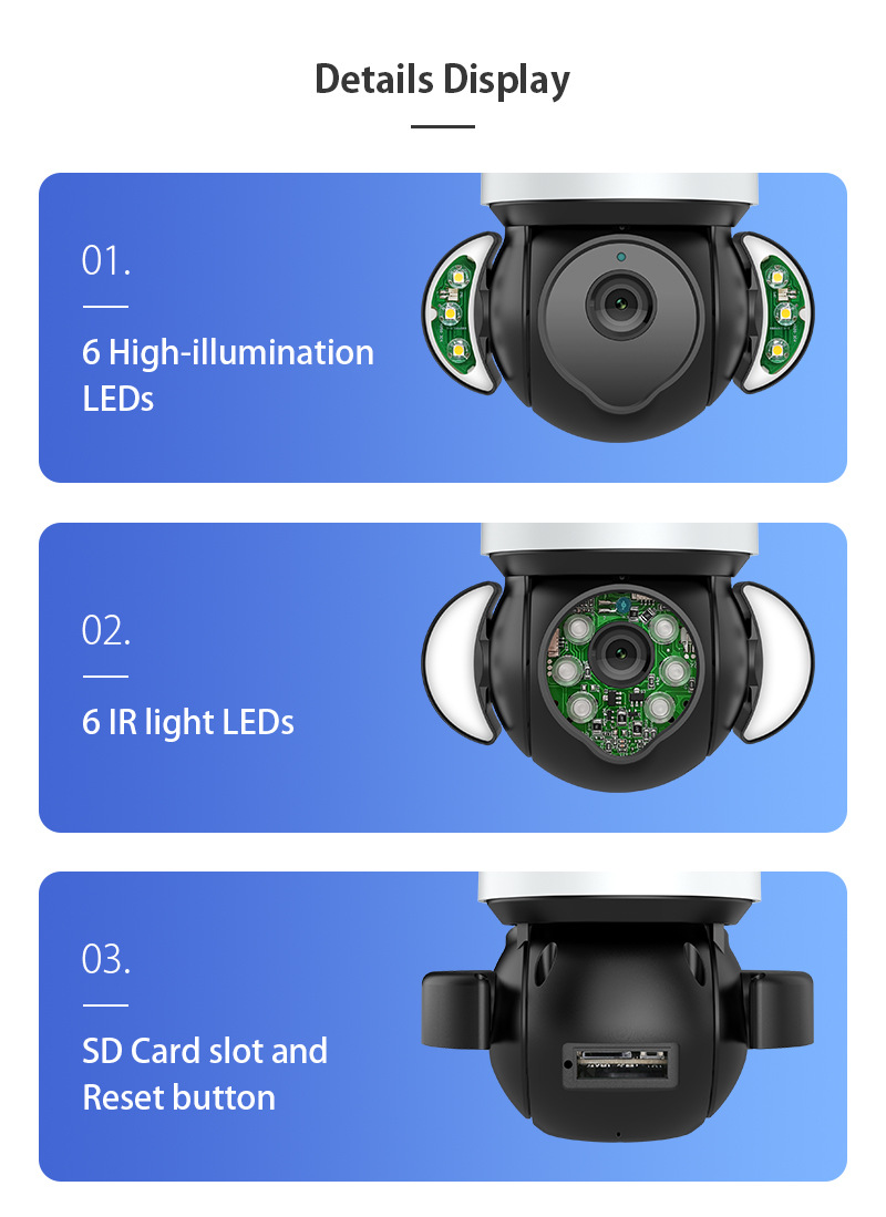 New private model: 5-megapixel high-definition night vision TUYA garden ball camera, wireless WiFi graffiti smart monitoring camera pic 17