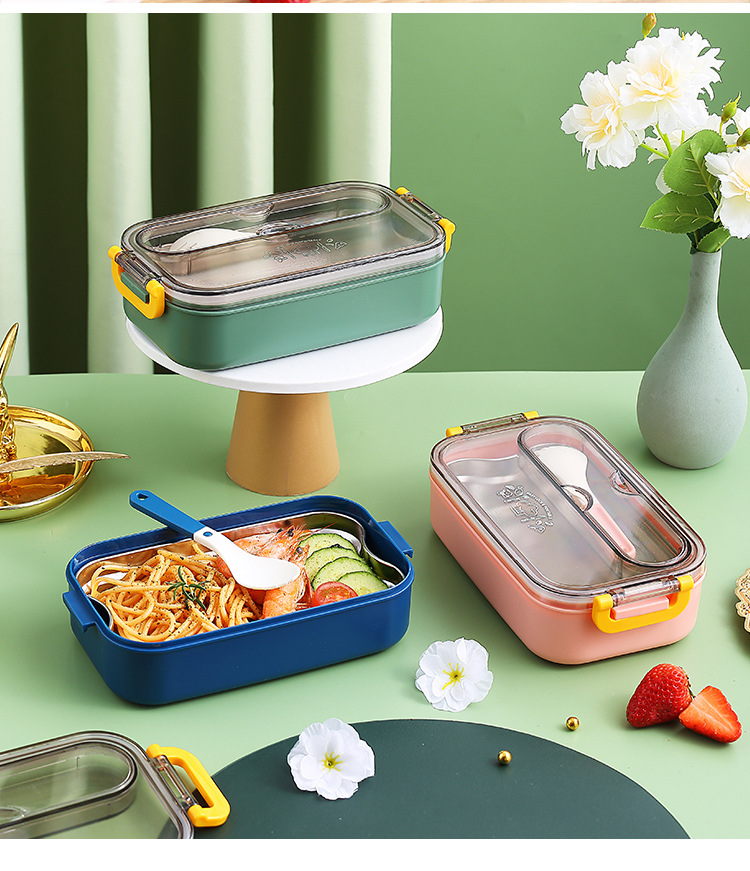 INS popular 304 stainless steel lunch box with student dormitory office lunch box, water-filled and heated adult bento box pic 47