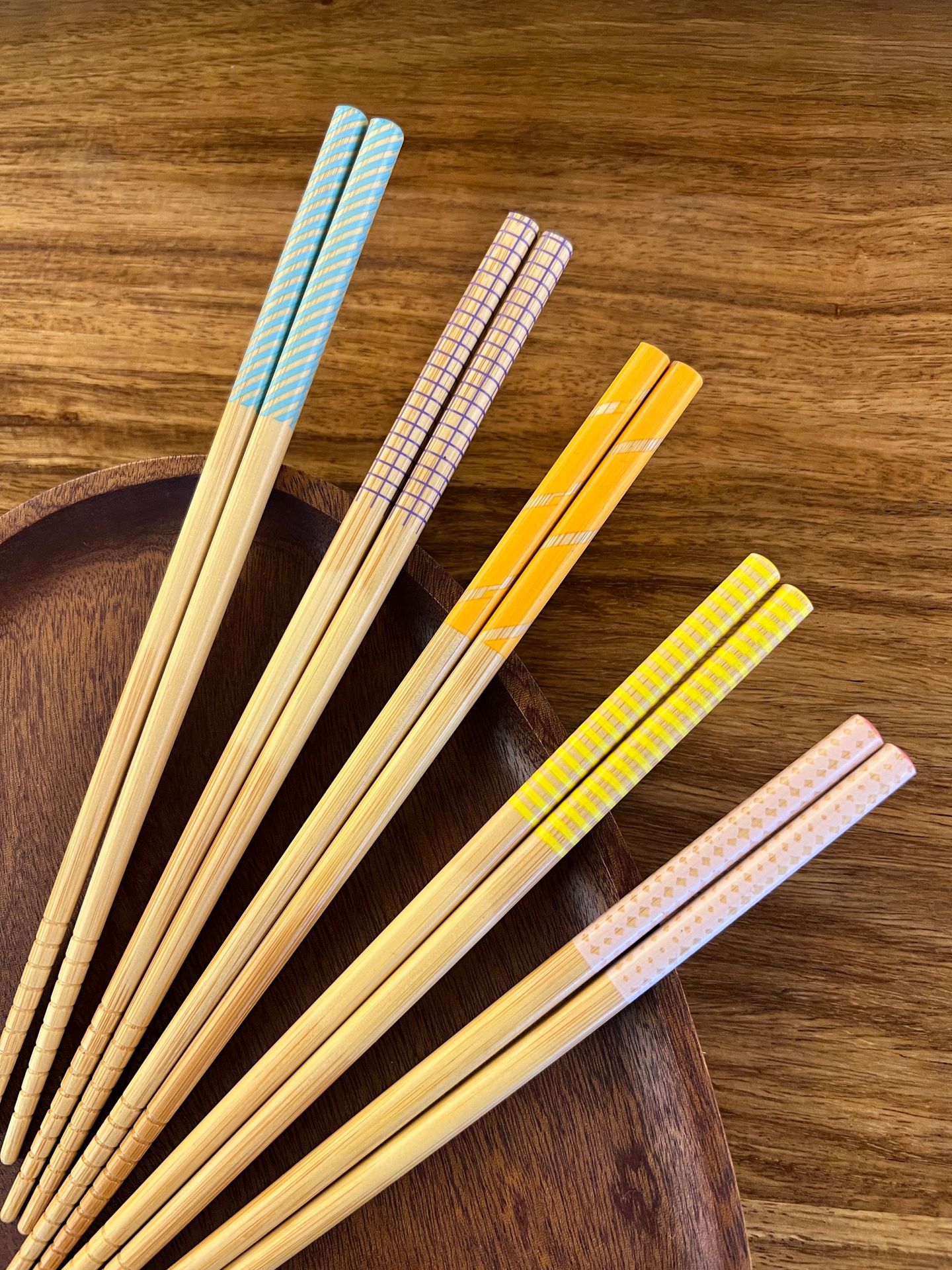 日式印花筷，彩虹条竹筷，防滑家用筷，批发筷，新款筷子详情3