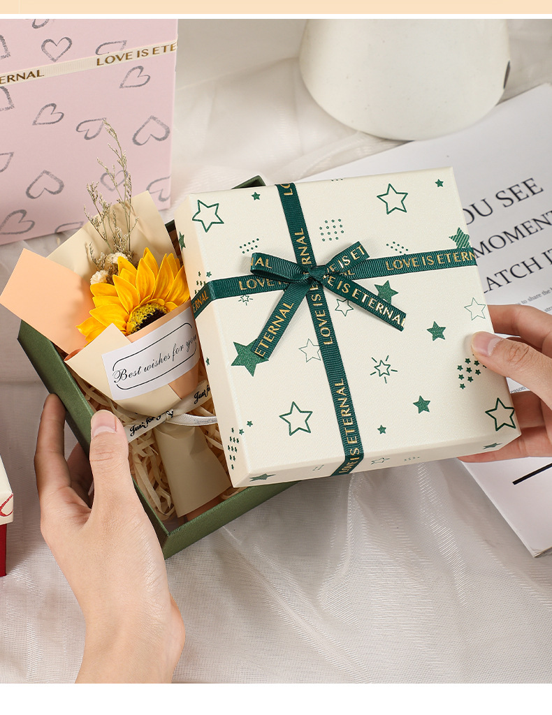 爆款礼品包装盒蝴蝶结礼物盒天地盖伴手礼盒节日送女友空盒批发详情6