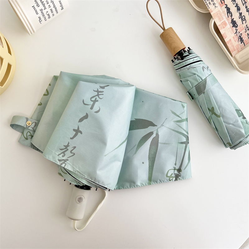New Chinese-style umbrella, cool and lightweight, fully automatic folding sun protection umbrella, all-weather portable sunshade umbrella pic 16