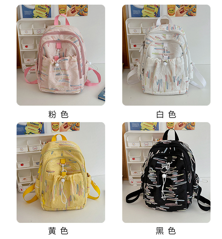 跨境风潮高颜值书包女小学生初高中生小众设计感简约百搭双肩背包详情4