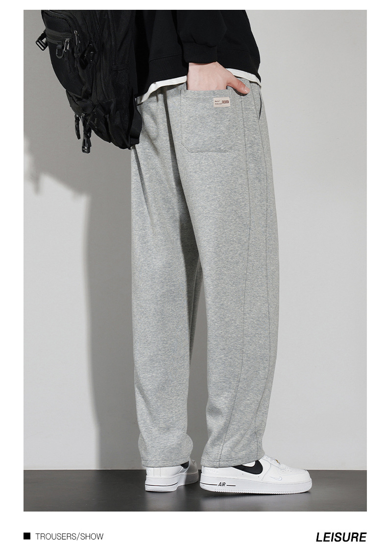 裤子男款秋冬季百搭休闲裤男士垂感阔腿宽松运动直筒长裤百搭卫裤详情24