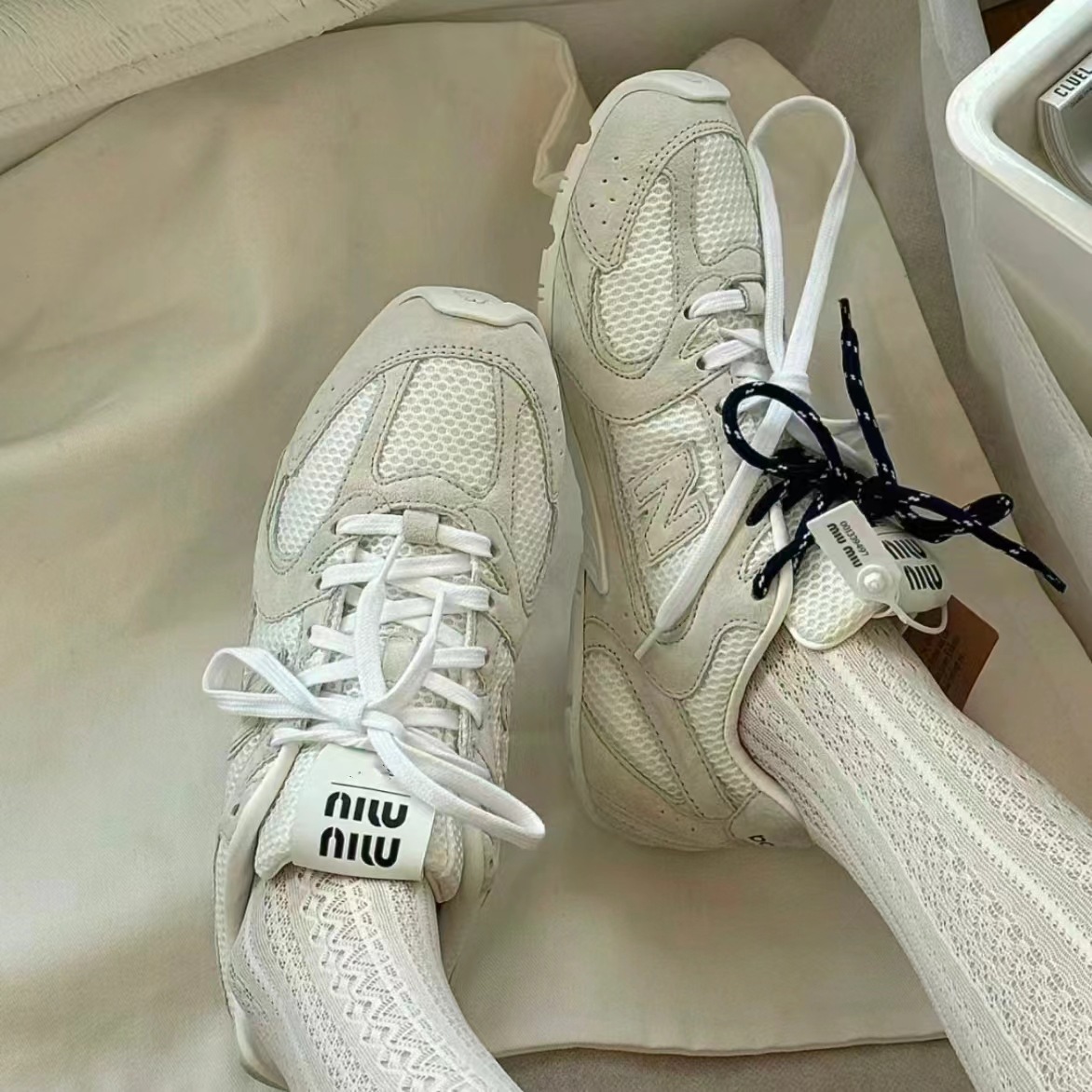 莆田鞋纯原miumiu联名530德训鞋NB女经典复古阿甘鞋休闲鞋情侣鞋详情4