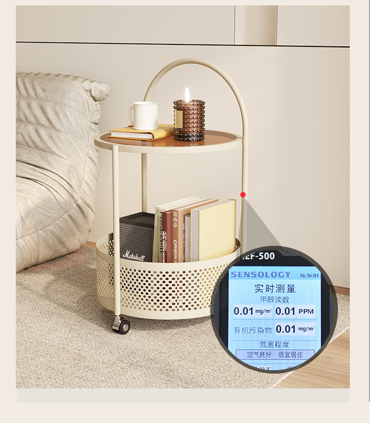 沙发边几简约网红奶油风创意小户型茶几移动带轮小推车零食收纳架详情14