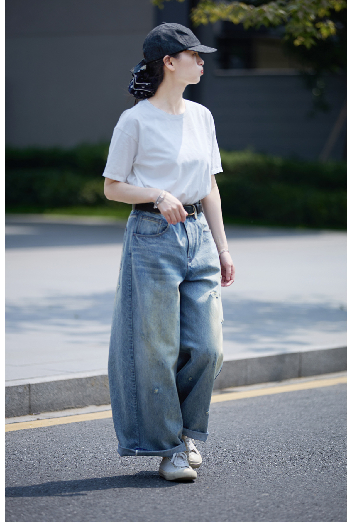 【 Random Thoughts 】 Summer Storm Ripped Heavy Washed jeans straight-leg pants for all four seasons pic 49