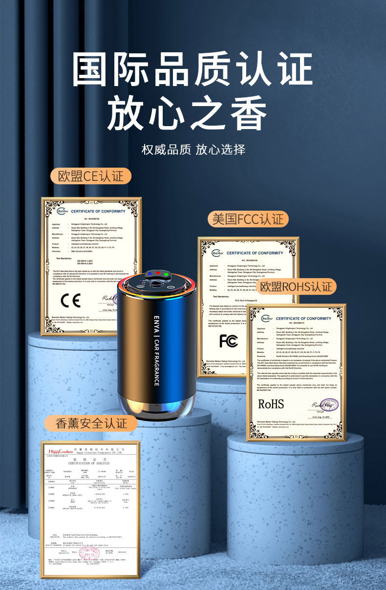 三色星空顶车载香熏喷雾氛围灯智能拾音汽车香水满天星车载香薰详情6