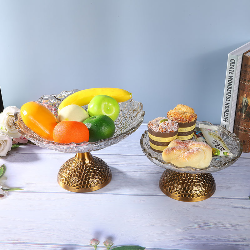 The new cross-border 2024 glacier bark glass fruit plate, fruit blue fruit bucket, kitchen and living room ornaments are selling well pic 14