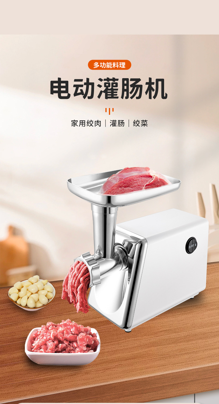 跨境热卖中亚220V欧规二合一绞肉机家用电动肉碎肉泥机搅拌碎肉机详情4